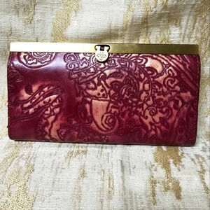 Patricia Nash Metallic Distressed Cauchy Wallet Embossed Paisley